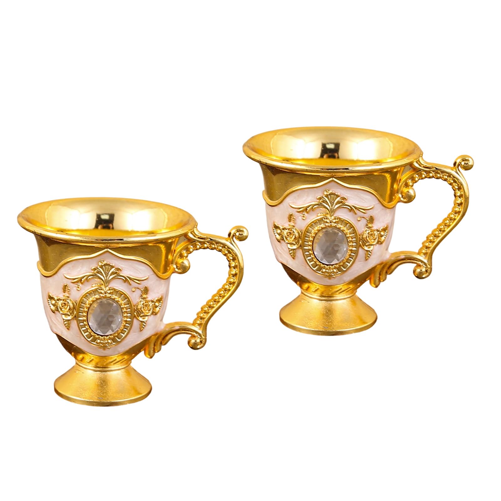 Tsophreniq 2Pieces Retro Zincs Alloys Whiskeys Shot Cups for Cocktails and Gift Traditional Barwares Set