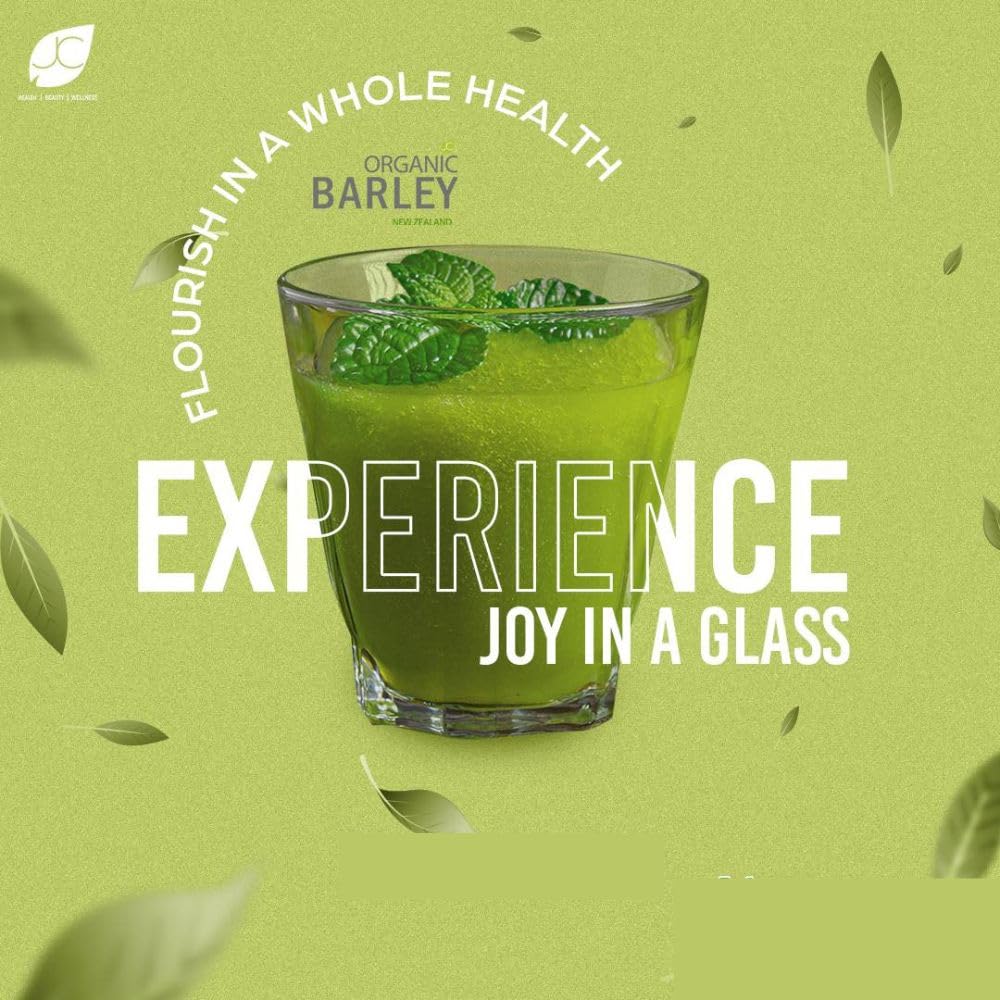JC Barley Grass Juice Powder Organic Green Drink Mix with Stevia from New Zealand (10 sticks)