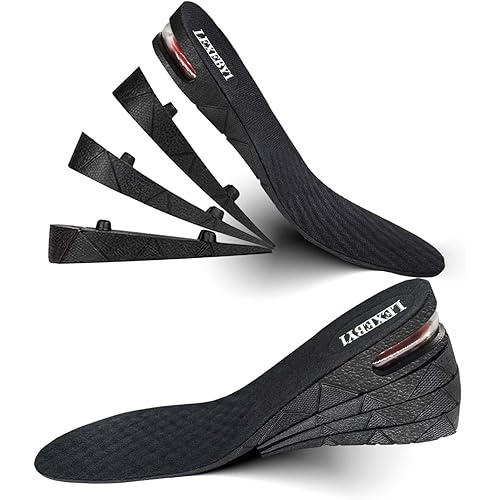 Height Increase Insole, 4-Layer Heel Shoe Lift with Air Cushion Elevator Kits Inserts (ONE Pair) for Men & Women Taller Insoles 1.2" to 3.5” Variable Height