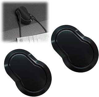 YoRise 2PCS Car Mini Hooks, Carbon Fiber Strong Self-Adhesive Auto Storage Hanging Holder, Multifunctional Car Dashboard Organizer Hook Accessories for Purse, Charging Cable, Key, Mask (Black)