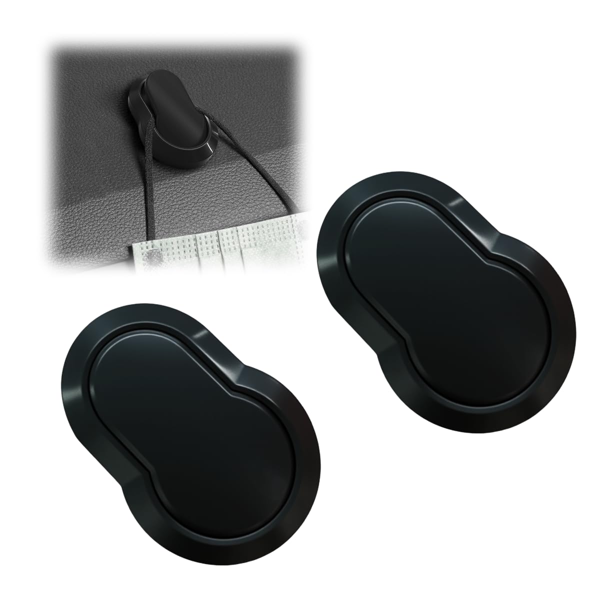 YoRise 2PCS Car Mini Hooks Carbon Fiber Strong Self-Adhesive Auto Storage Hanging Holder Multifunctional Car Dashboard Organizer Hook