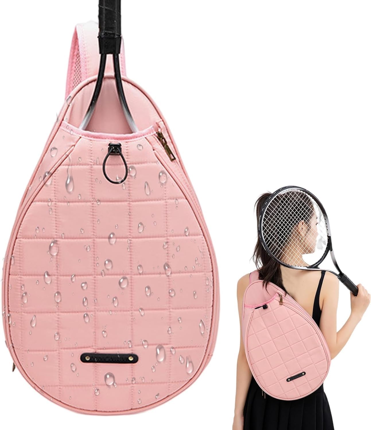 Tennis Racket Bag, Badminton Bag Waterproof Durable Tennis Backpack,Water Proof Squash Bag Cover for Children, Squash Racquet and Outdoor Sports Accessories.