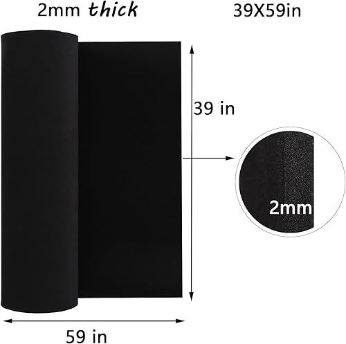 Miniatura 38 de Rollo de espuma EVA de 0.197 in, rollo de espuma de cosplay de 16 x 59 pulgadas (6.5 pies cuadrados), color negro, adecuado para modelado de espuma