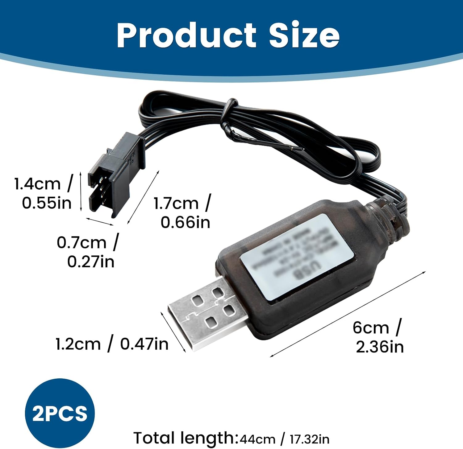 2 Pieces 7.4V USB Charger Cable RC Universal with SM-4P Plug Connector Universal Adapter for RC Cars, Drones, RC Boats, Trucks, Remote Controlled Toys, Fast and Portable image 2