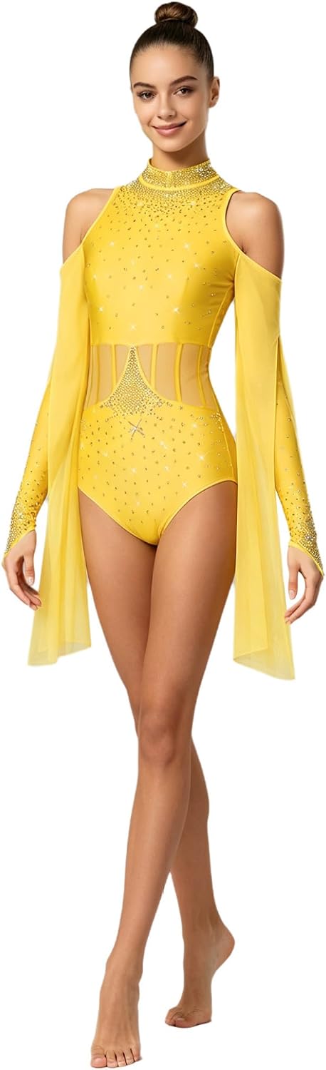 Women Rhythmic Gymnastics Leotard Lyrical Dance Costume