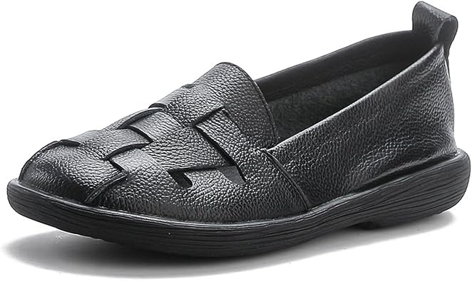 Aceptolcom Womens Casual Loafers Cute Slip On Comfort Walking Flats Leather Driving Moccasins Fashion Closed Toe Boat Shoes