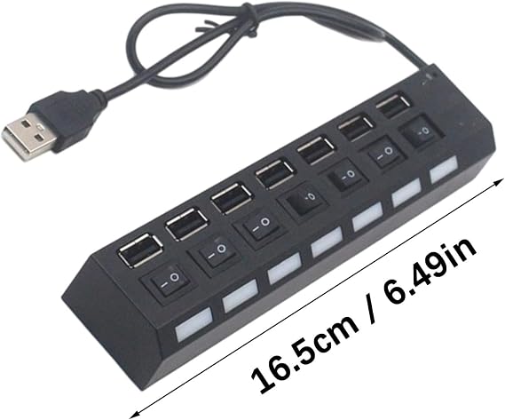ポート USB2.0 ハブ 個別スイッチ付き ラップトップ アクセサリ用 480Mbps 充電