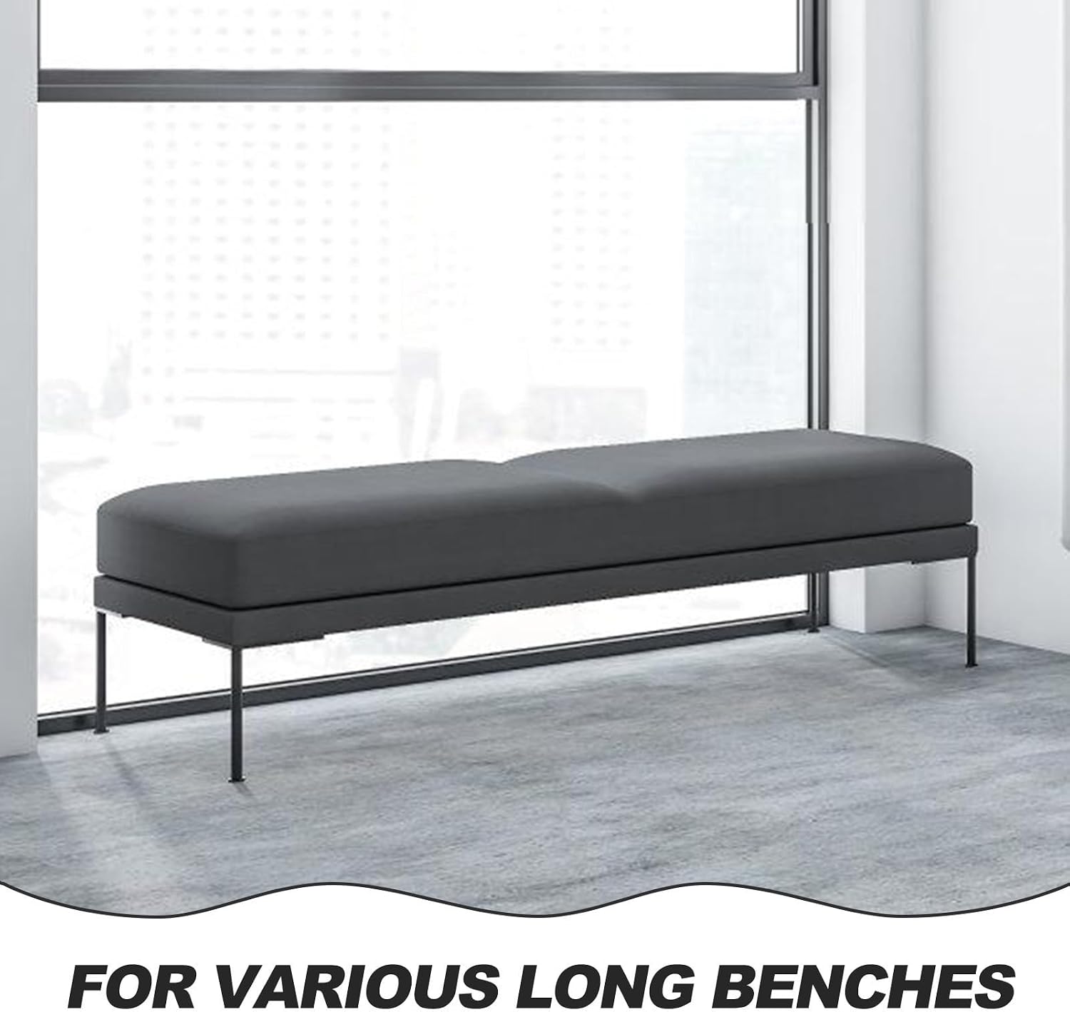 Rectangular Piano Bench Cover Stretchable Fabric Slipcover for Piano Stool, Easy to Install and Clean, Fits 90-120cm Length and 35-50cm Width, for Indoor Home Life Protection