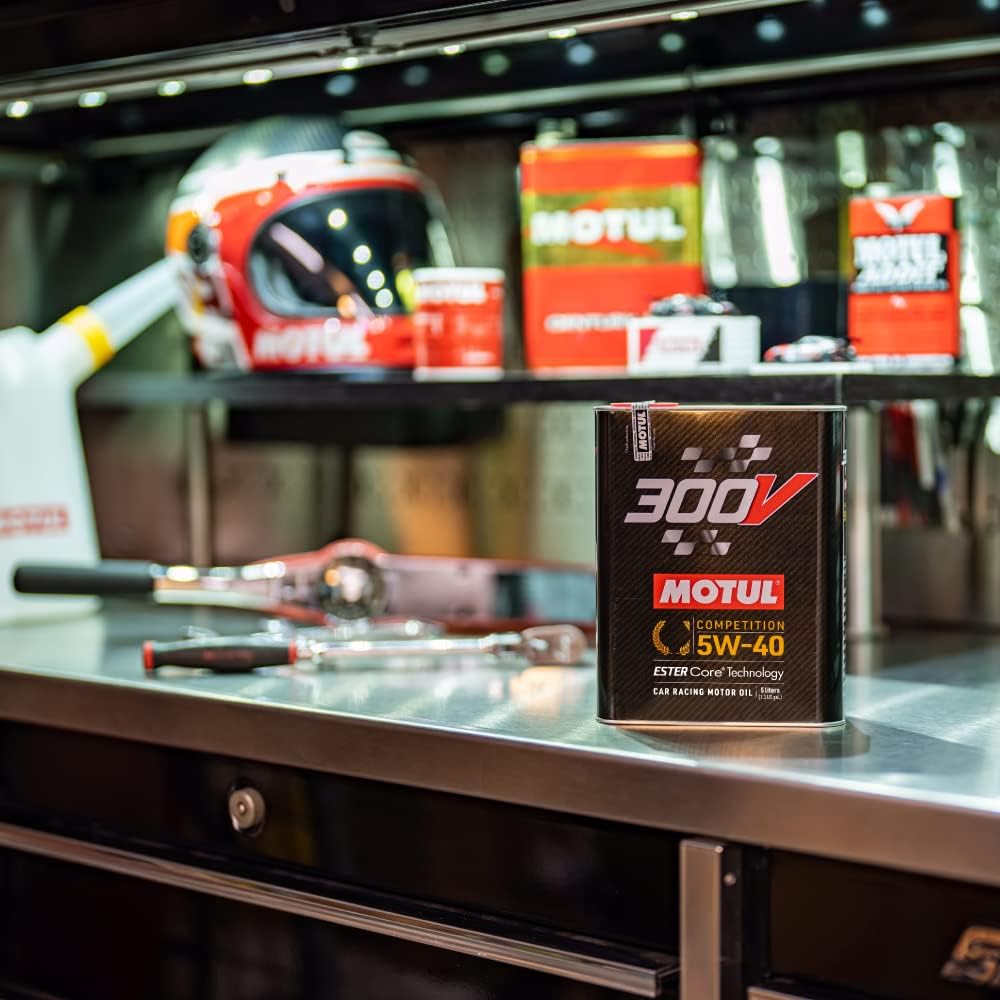Motul 300V Competition 5W-40 Full Synthetic Motor Oil 5L | Ester Core® Technology | High-Performance Engine Oil for Tuned, Turbocharged & Daily Use | Race-Proven Protection & Long-Lasting Reliability