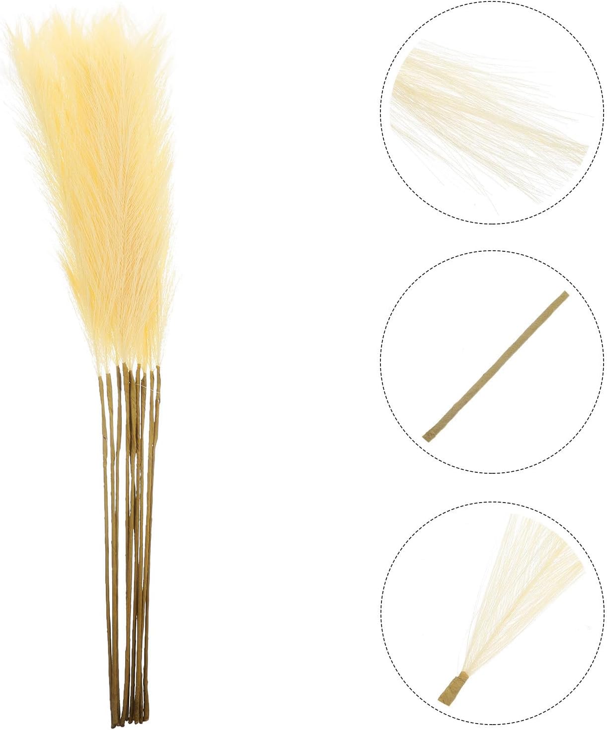 Cabilock Artificial Pampas Grass Stems with Natural Appearance 10pcs 26 Inch Faux Pampas Grass Branches and Good Decoration Effect Like Christmas or Easter for Festivals