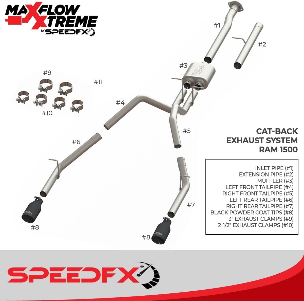 MaxFlow Xtreme Cat Back Performance Exhaust System RAM 2019-2021 New Model