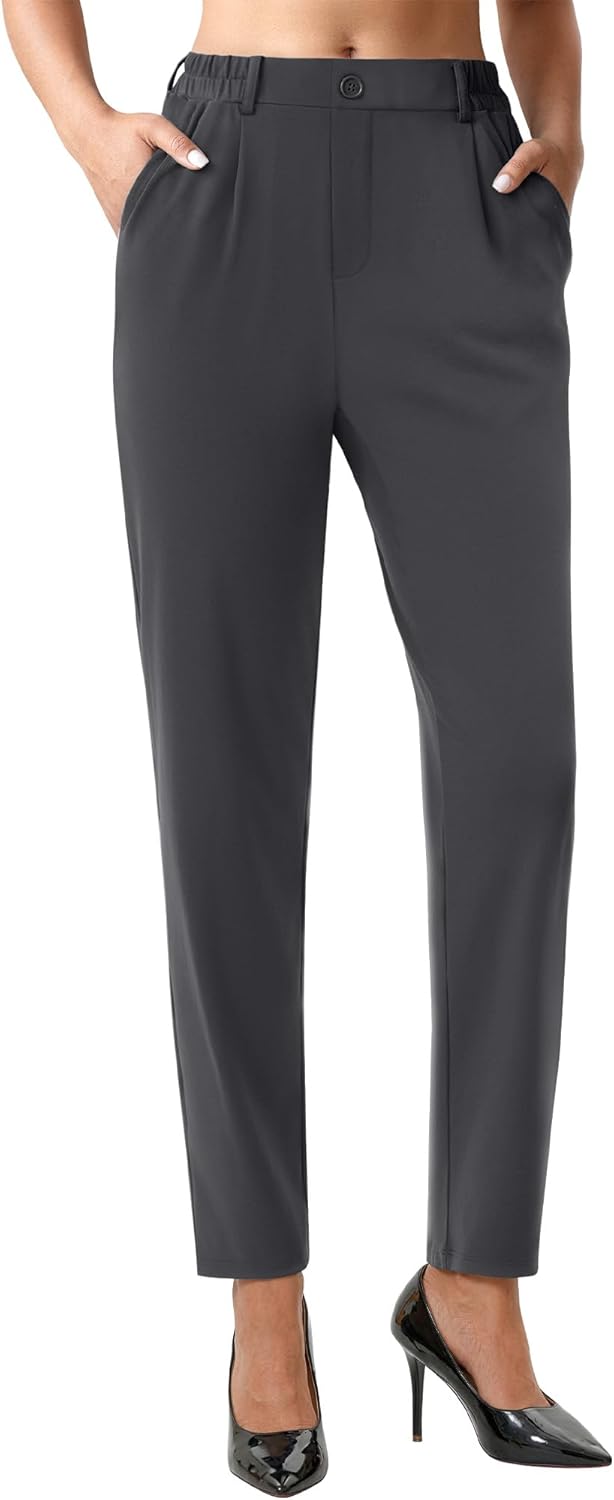 COPYLEAF Dress Pants Women Stretchy Work Pants with Pockets Travel Business Casual Ankle Trousers Slacks