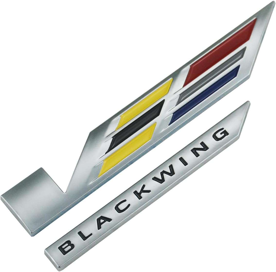 1Pcs V-Blackwing Emblems 3D Badge Nameplate Sticker V Black Wing Logo Replacement for 20-25 V-Series Truck Car 86596092 (Chrome)