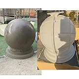 Roman Column Ball Moldfor DIY Balcony Fence Decorative Spherical Garden Cement Casting Mould, Circular Ball Barrier Stones, Cement Road Barriers for Furniture, Balcony Railings Decorative Molds (50cm)