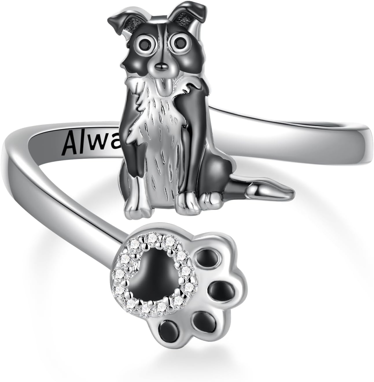 Pug/Yorkie/German Shepherd/Corgi/Maltese/Border Collie/Schnauzer/Golden Retriever/Dachshund Ring 925 Sterling Silver Cute Dog Rings for Women Dog Jewelry Gifts for Women Dog Lover