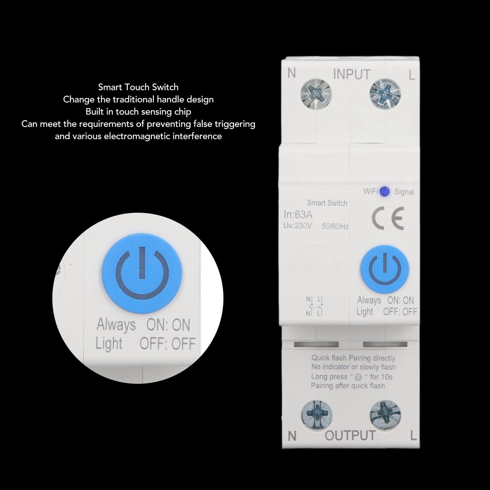 Para el interruptor de circuito inteligente Zigbee 2P 63A Control de voz de la aplicación Circuito de control remoto Interruptor con AC230V de medición