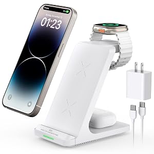 Wireless Charging Station 3 in 1 Fast Wireless Charger Stand for Multiple Devices Apple Watch Ultra Series 11
