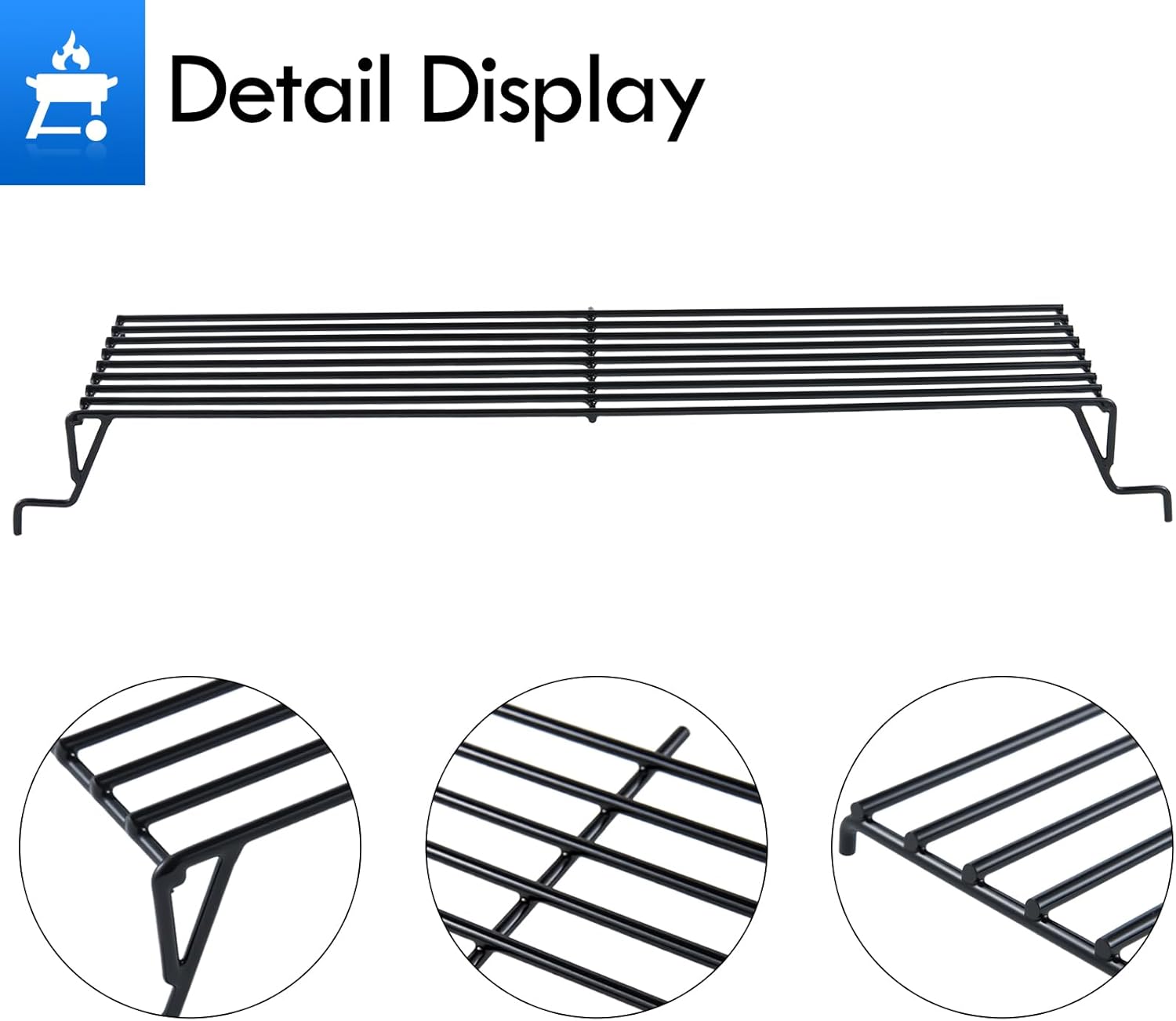 463244012 G515-00B8-W1 Warming Rack Replacement Parts for Charbroil Grill Upper Rack 3 4 5 Burner Swing Away Warming Grate 463215513 463215515 463257110 463270912 Top Rack Grill Parts