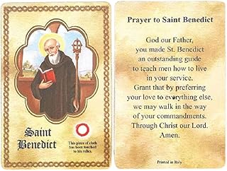Hail Mary Gifts Religious & Catholic, 25pc Saint Benedict Relic Card - Sold in Packs of 25
