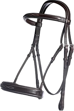 HKM Hunter 2 English Bridle Dark Brown, Padded Reins Included