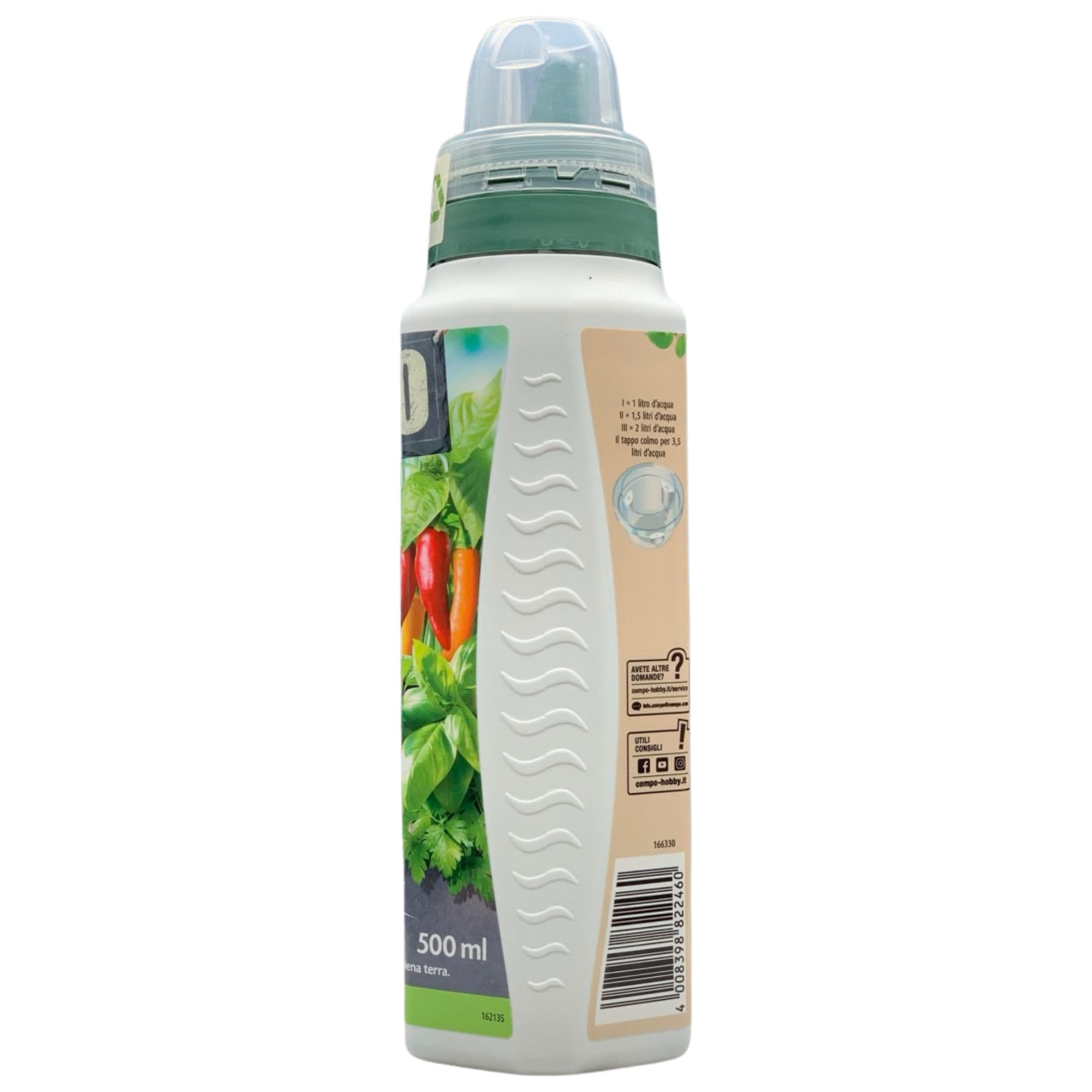 SET: 4x Concime Per PIANTE AROMATICHE E PEPERONCINI, Con Sostanze Nutritive Di Origine Naturale 500ml + 100pz Guanti HDPE Monouso