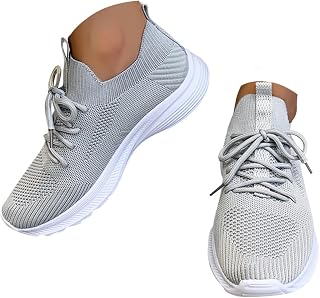Generic Womens Casual Walking Shoes Breathable Mesh Lightweight Non-Slip Sneakers Fashion Tennis Athletic Jogging Workout Sports Running Shoes Comfortable Solid Lace Up Arch Support Sneaker