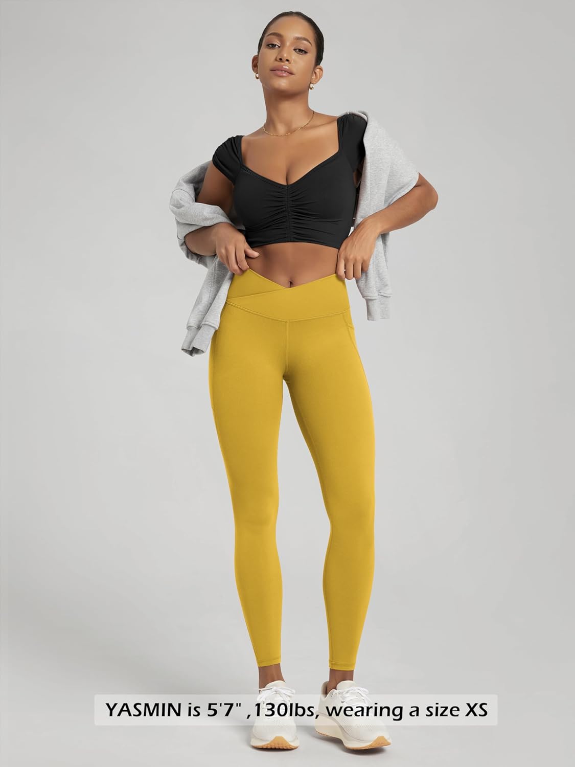 ODODOS 2 Pack Buttery Soft Cross Waist Leggings with Pockets for Women, ODCLOUD 25" / 28" Crossover Lounge Yoga Pants - Image 4