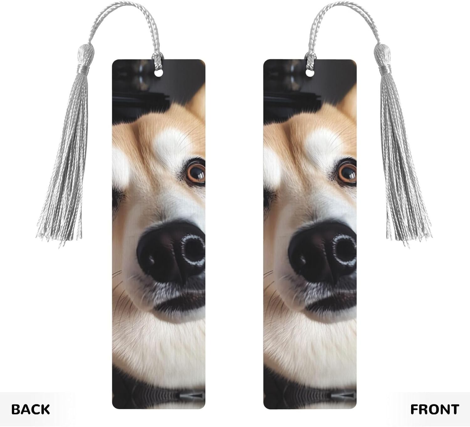 Animal Dog Photo Wooden Bookmark with Tassel Pendant Unique Handmade Wood Bookmark Gift Craft Book Markers for Book Lovers Page Markers Ornament Ideal for Birthday Present image 2