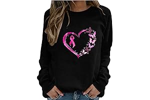 Breast Cancer Awareness Long Sleeve T-Shirts for Women
