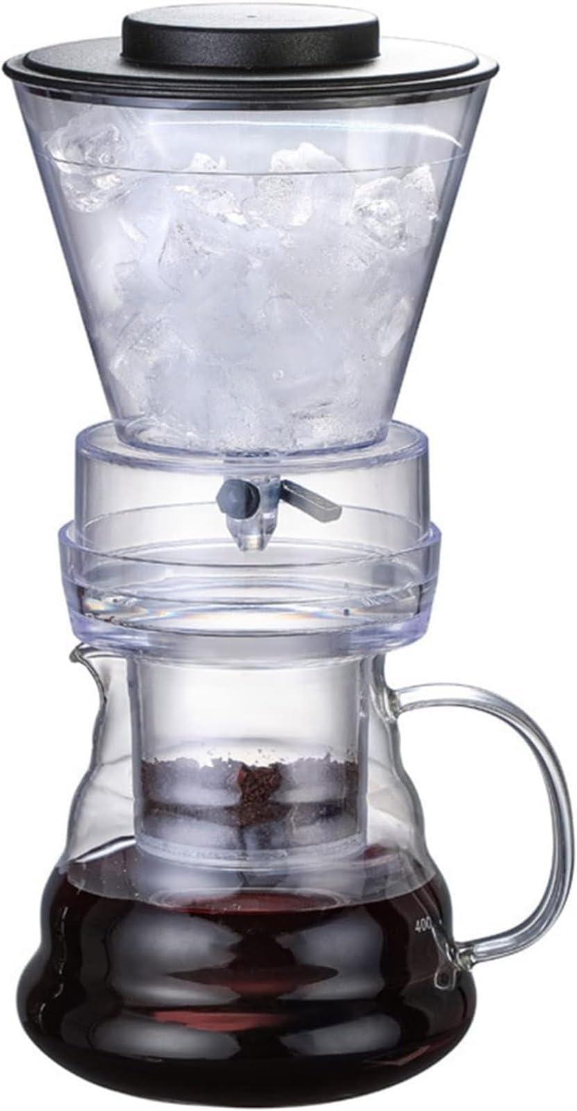 THE WHITE SHOP Cold Brew Drip Tower, 500ml Adjustable Dripper Detachable Glass Cold Brew Maker, Large Capacity Coldbrew Tower Slow Drip Technology Glass Percolators Ice Coffee Machine