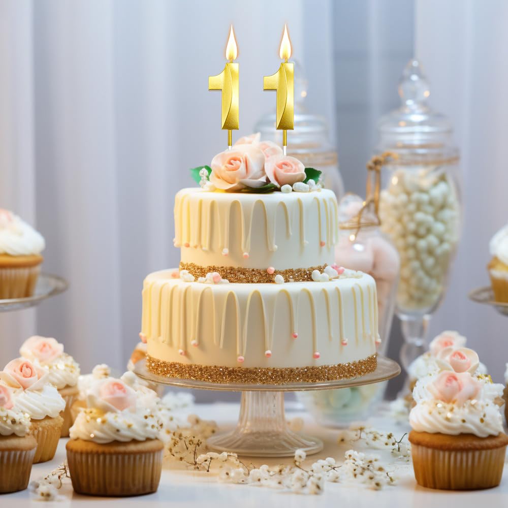 バースデーキャンドル Amazon.co.jp: ケーキ用ゴールド11歳の誕生日キャンドル - 男の子と