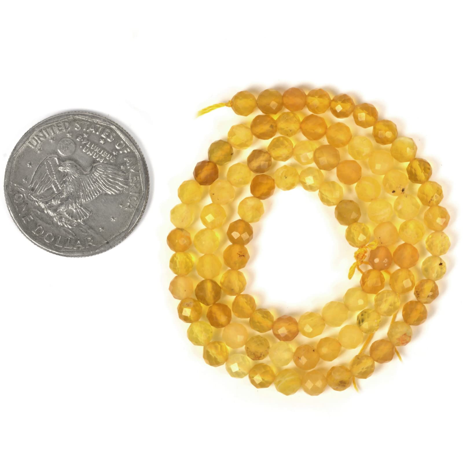 Żółty opal fasetowane okrągłe koraliki luźne koraliki 40 cm do produkcji biżuterii koraliki 4 mm