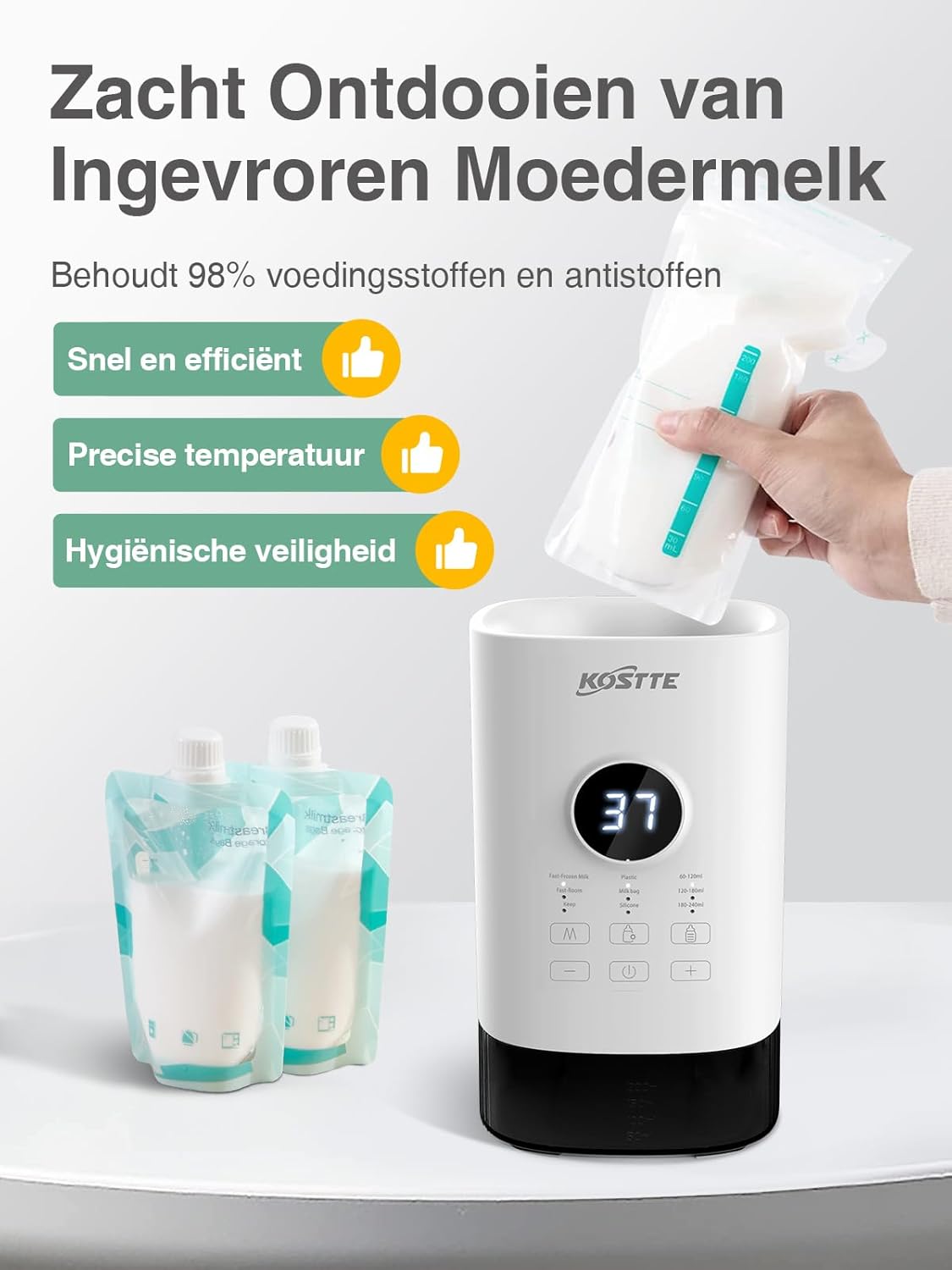 KOSTTE Baby Bottle Warmer with dimensions
