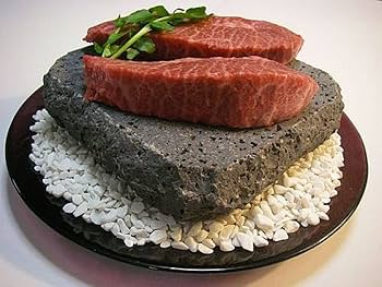 Amazon | み尋「岩肌溶岩プレート」15×15×3cm厚以内 黒玄武製 | み尋