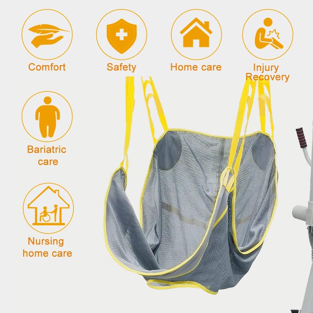 Patient Lift Sling, Full Body with Commode Lift Slings,Universal Transfer Sling for Patients,Toileting, Mesh with Handles, Medium