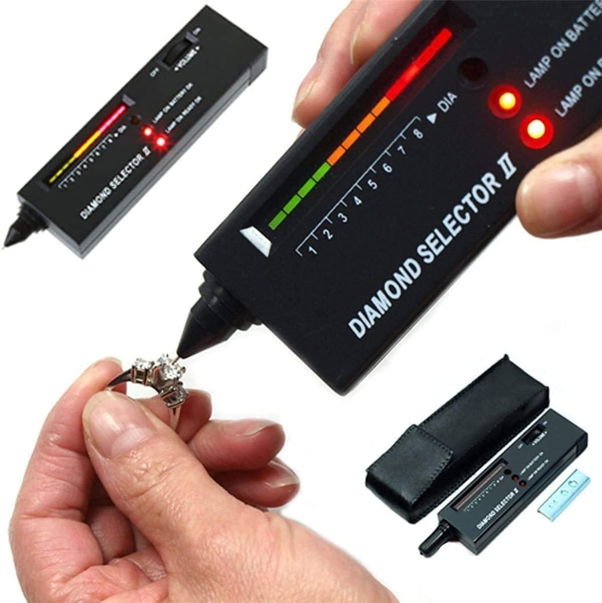 [Upgraded] Diamond Tester Pen, High Accuracy Jewelry Diamond Teste Portable Electronic Diamond Tester Tool for Jewelry Jade Ruby Stone（with Battery）
