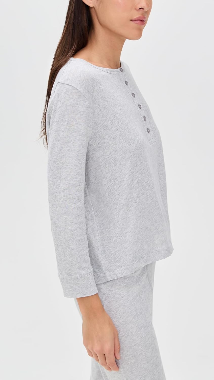 THE GREAT. Women's The Crop Sleep Henley Shirt - Image 4