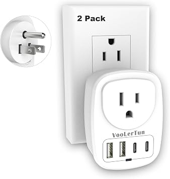 Outlet with USB Ports Cruise Approved Power Strip Wall Outlet Extender Splitter, USB Outlet Plug 2 Pack for Dorm School Office Home Cruise Essentials