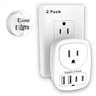 Outlet with USB Ports Cruise Approved Power Strip Wall Outlet Extender Splitter, USB Outlet Plug 2 Pack for Dorm School Office Home Cruise Essentials