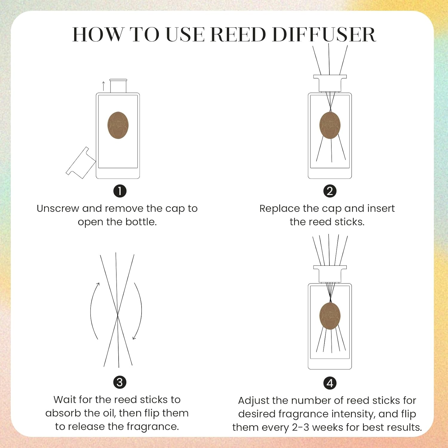 M&SENSE 10.14 oz Large Reed Diffuser Set | Cinnamon Vanilla Scent Oil Diffuser with Sticks |Hotel Collection Non-Toxic Essential Oil |for Bedroom Bathroom Living Room - Image 9