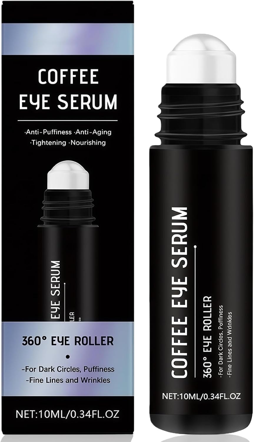 Caffeine Eye Serum, Anti-Aging Eye Cream Reduces Fine Lines & Wrinkles with Massage Ball, Hydrating 10ml