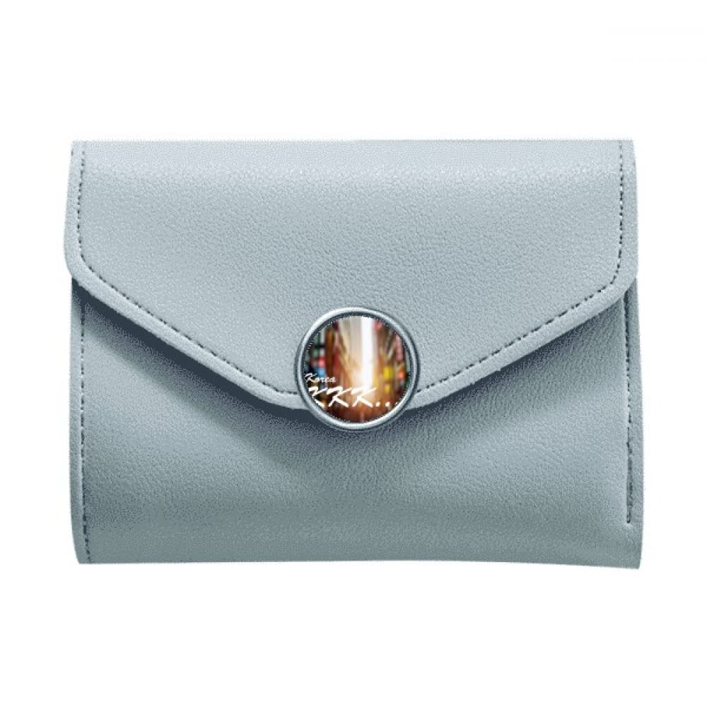 no/noKorean Street Onomatopoeia Haha Slim Money Pocket Trifold Wallet