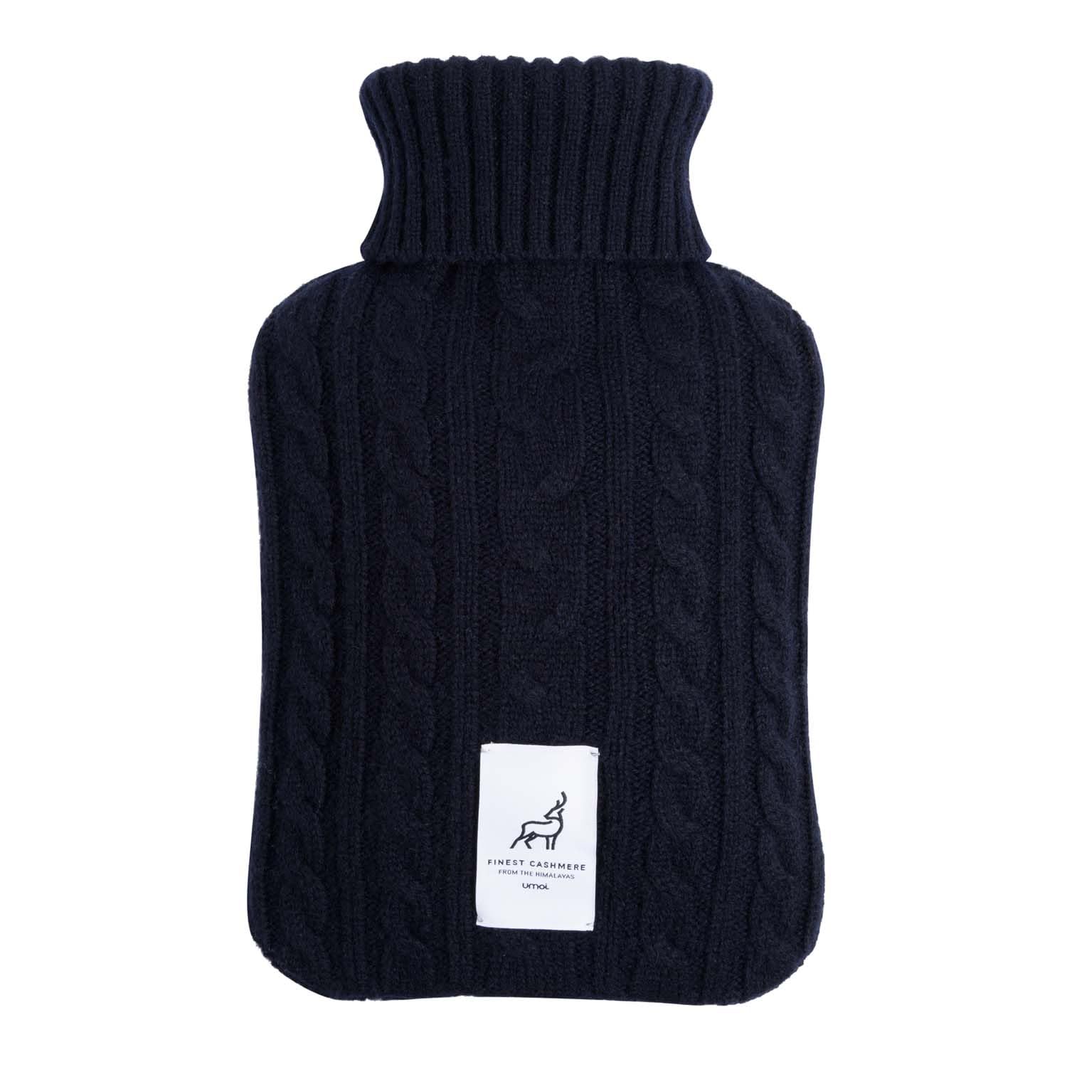 Öko 100% Kaschmir Wärmflasche gestrickt Bauchflasche Zopfmuster