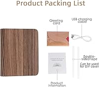 Vista 23 de XIUDI 8 Colors Small Folding Book Lamp,Wooden Book Lights,Upgraded Version Portable Desk Light,Novelty LED Paper Lantern with USB Rechargeable Night