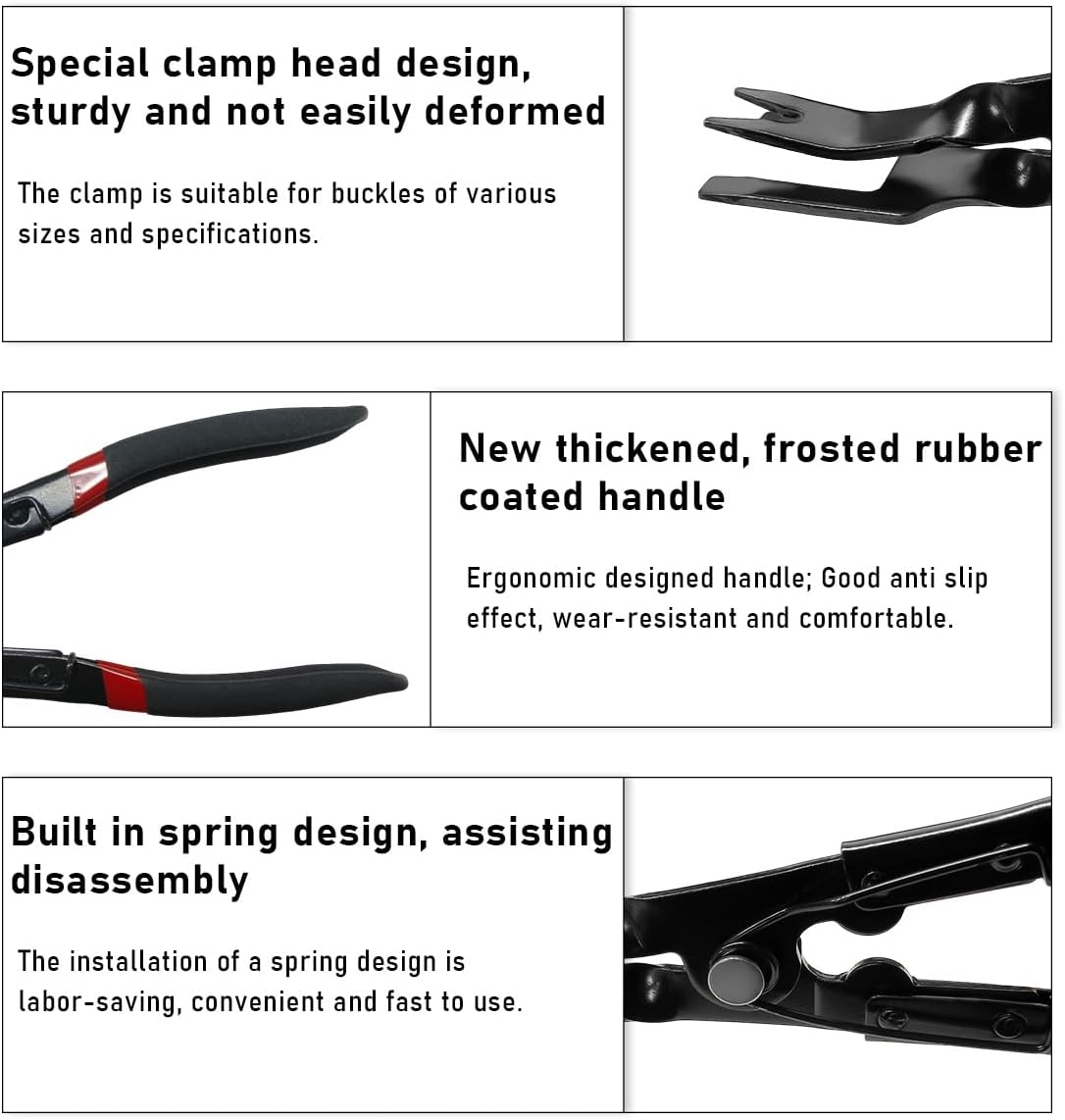Panel Clip Removal Plier, Automotive Door Panel Upholstery Trim Clips Removal Tool Pliers, Remove Push Pin and Press in Trim Clip Fasteners Lift Action Plier, Car Accessories (Black)