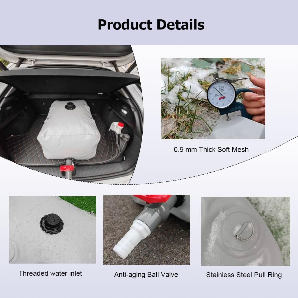 Vejiga De Agua Plegable PVC [50-4000L] - Tanque De Almacenamiento Portátil para Jardín, Camping Y Emergencias - Depósito Flexible Resistente para Agua Potable(1.5x1x0.7m/1000L/264gal)