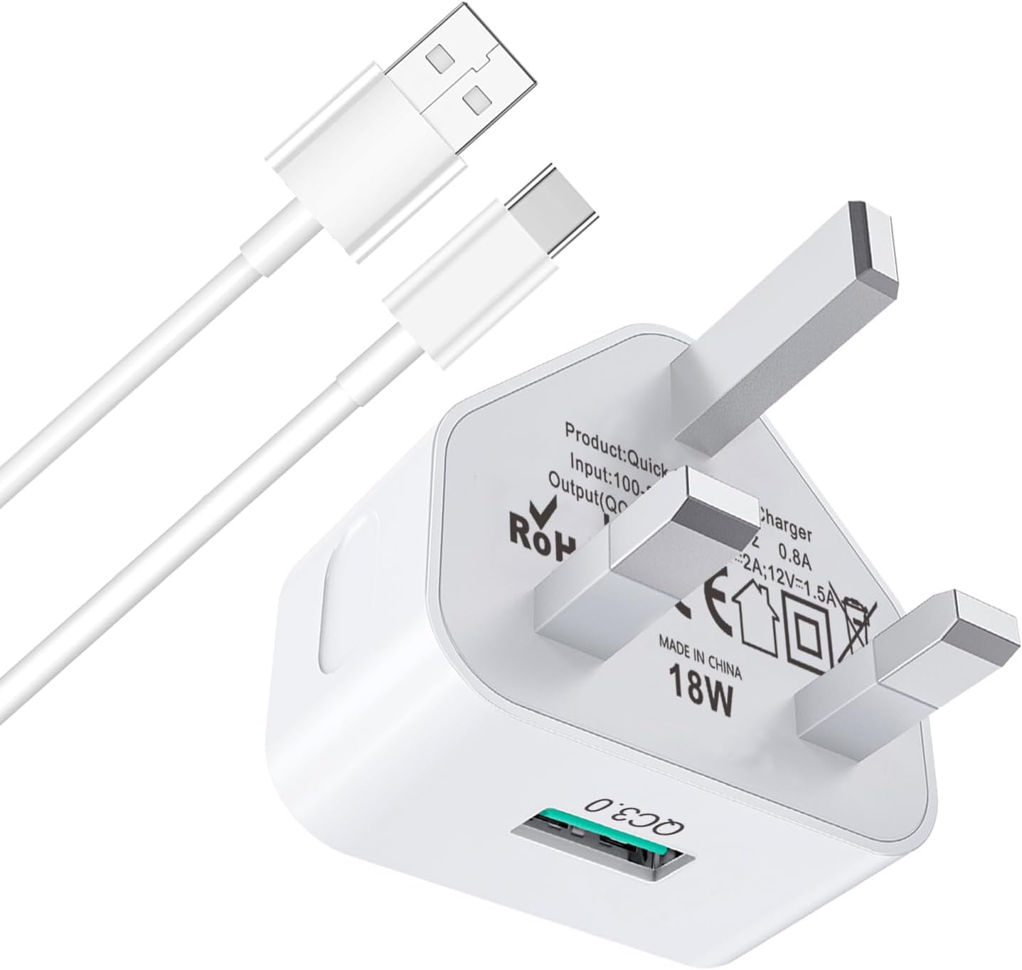 Samsung Phone Fast Charger Plug and Cable,USB to C Charger Cable Fast