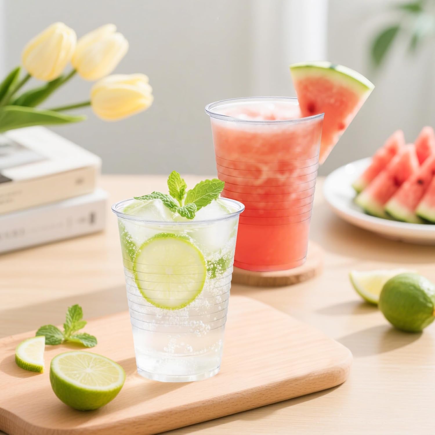 SIUQ 2000 Pack 9 oz Clear Plastic Cups, Disposable Water Cups, Cold Party Drinking Cup for Picnic, BBQ, Wedding, Travel, Halloween, Christmas, Events