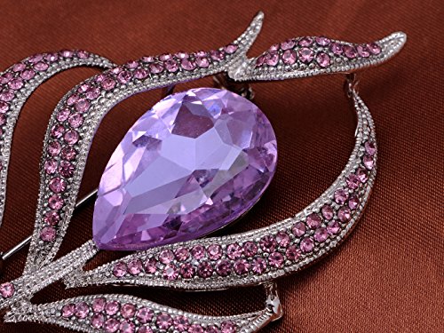 Alilang Amethyst Color Rhinestone Flower Brooch #TOP21