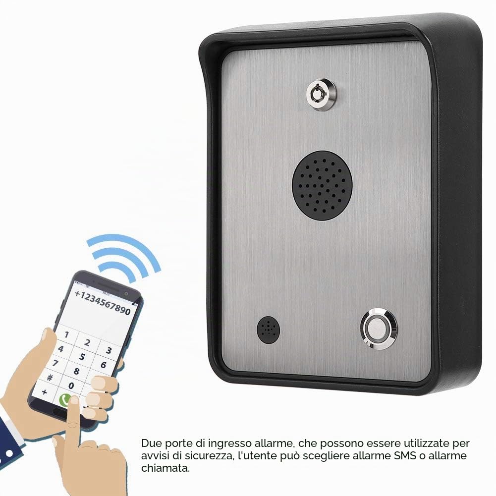 Tosuny Controller di Accesso Apri, citofono Audio gsm con Doppio Allarme, Controller di Accesso Antipioggia per Porta e cancello di Una casa.